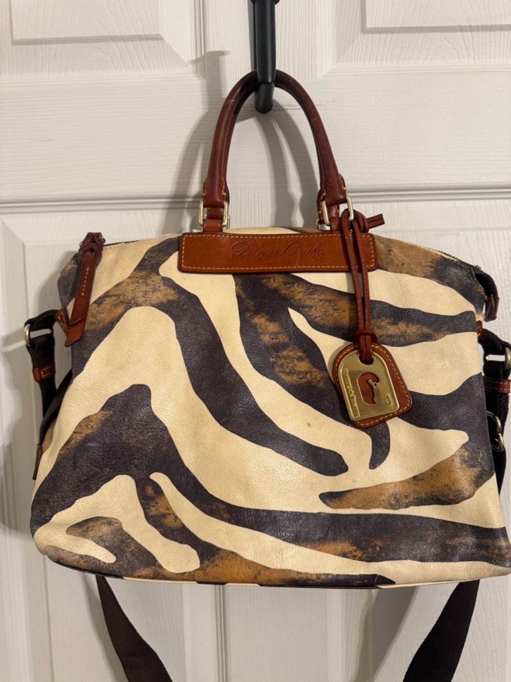 Dooney & Bourke Florentine Leather Juliette Zebra Print Satchel